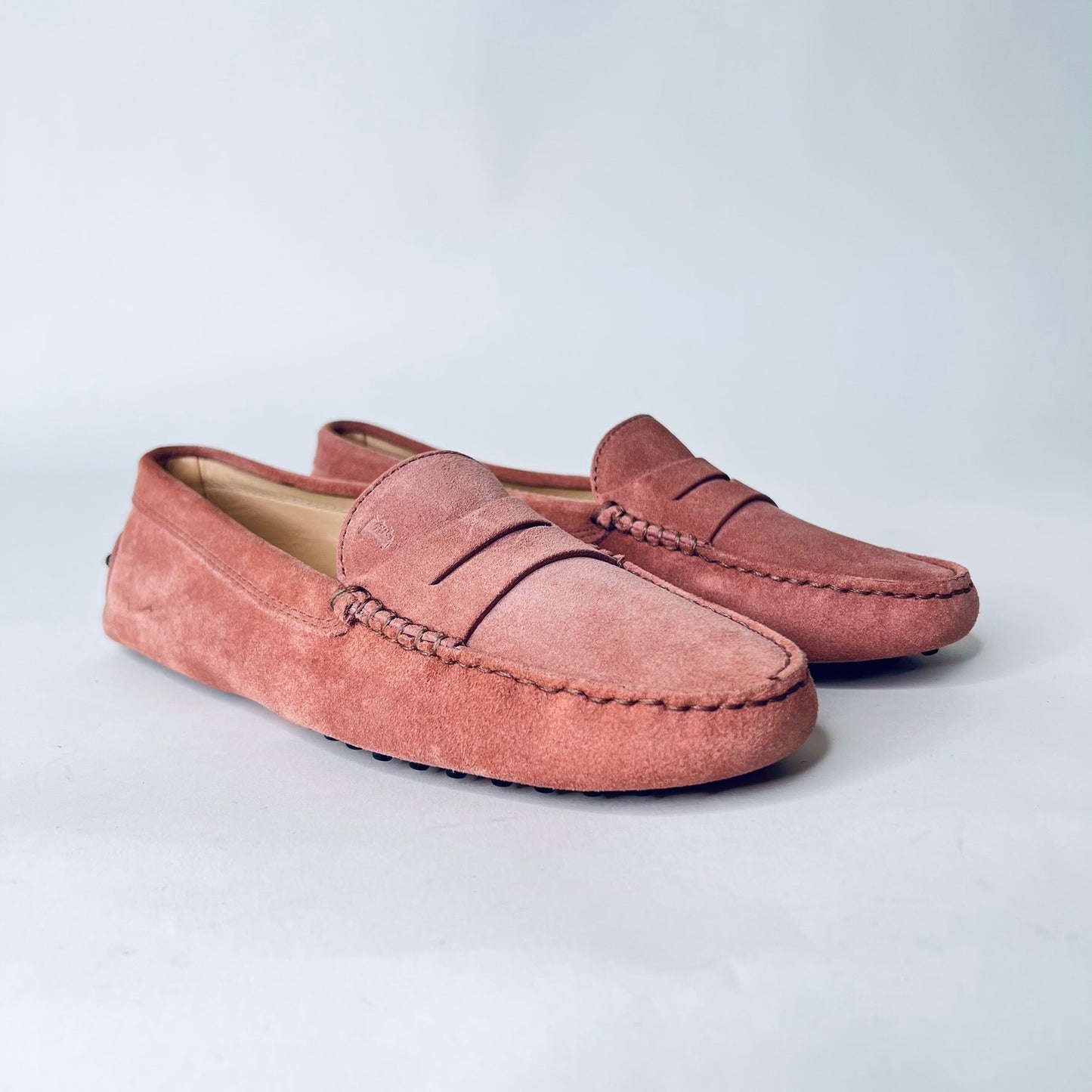 TOD'S Scarpa mocassino in pelle scamosciata rosa cipria