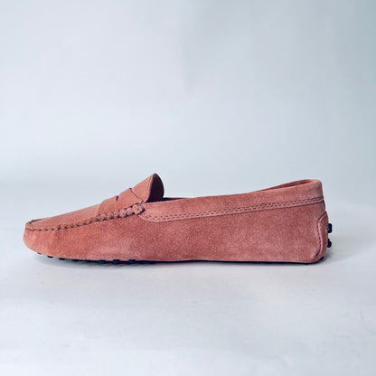 TOD'S Scarpa mocassino in pelle scamosciata rosa cipria