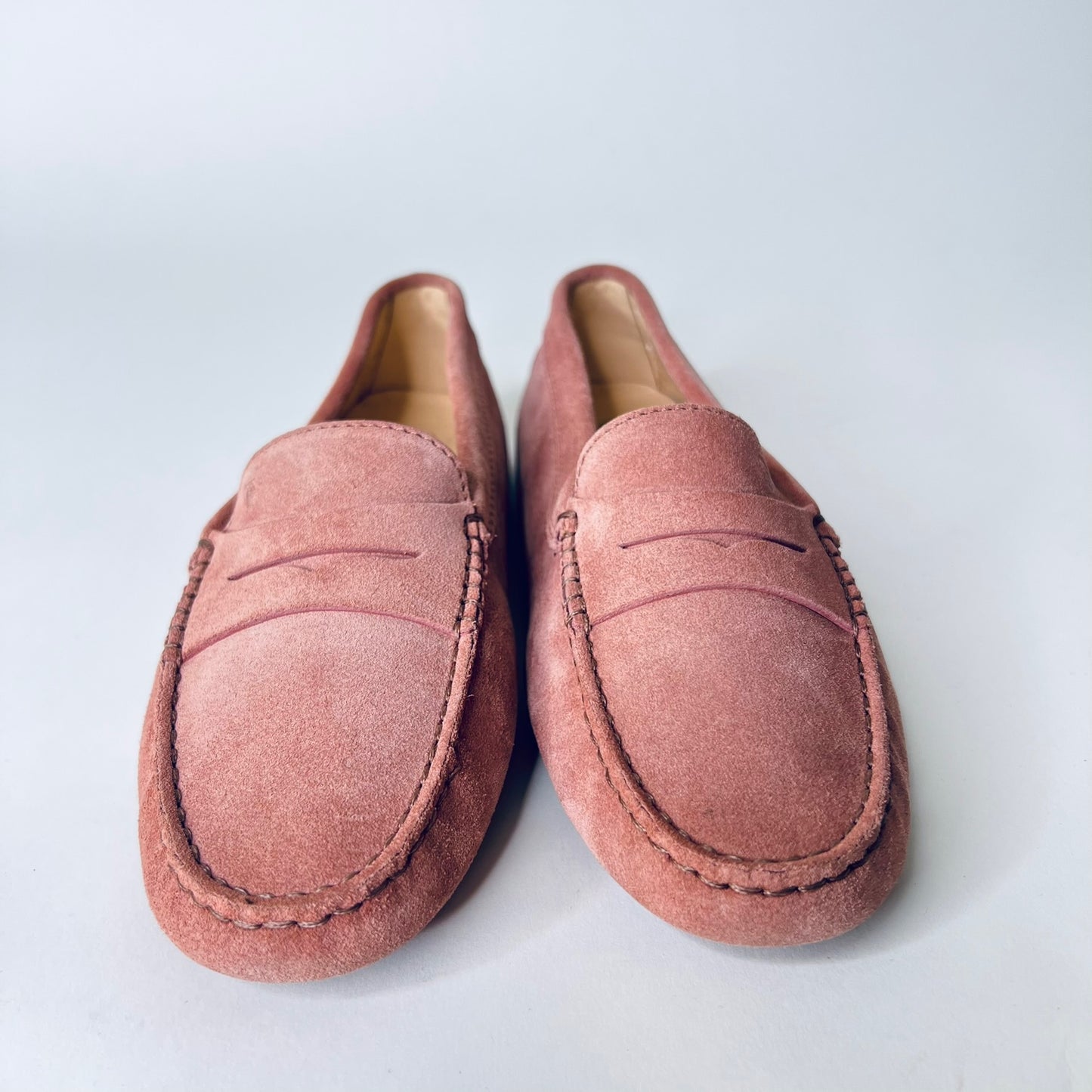 TOD'S Scarpa mocassino in pelle scamosciata rosa cipria