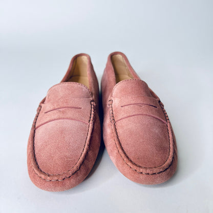 TOD'S Scarpa mocassino in pelle scamosciata rosa cipria