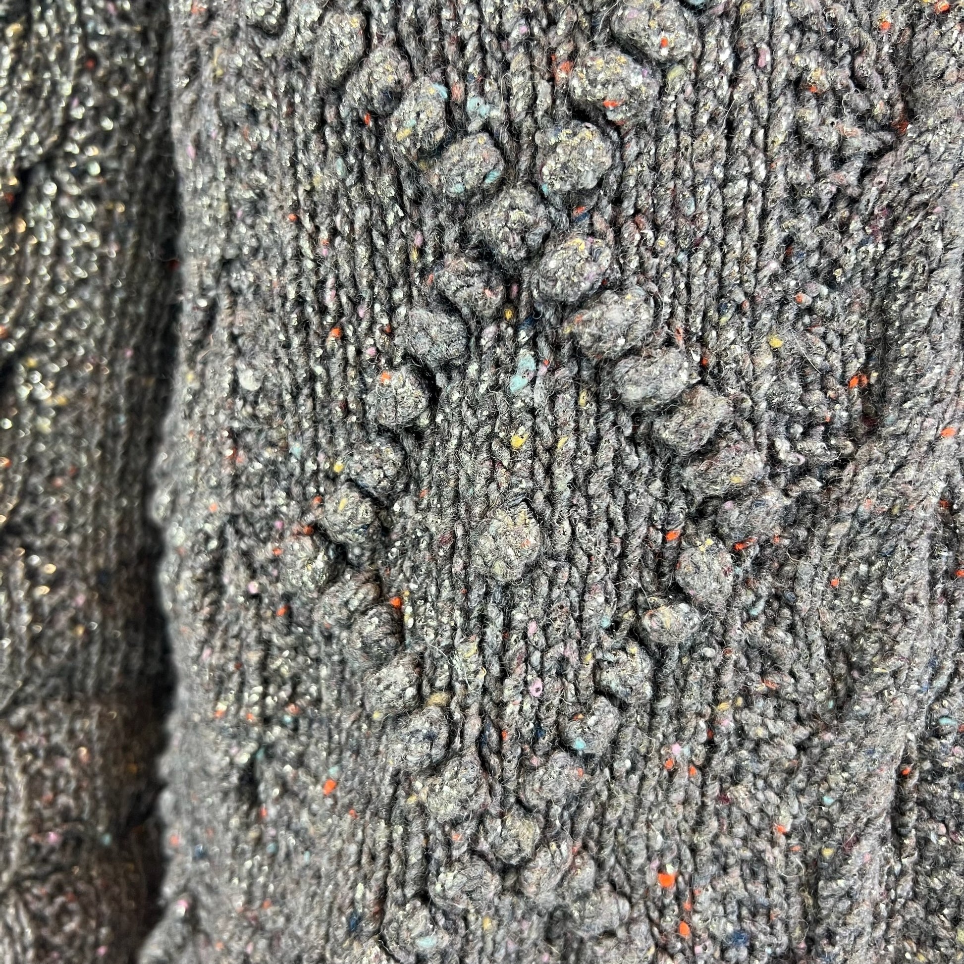 TORY BURCH Maglione grigio marrone melange con rombi e trecce