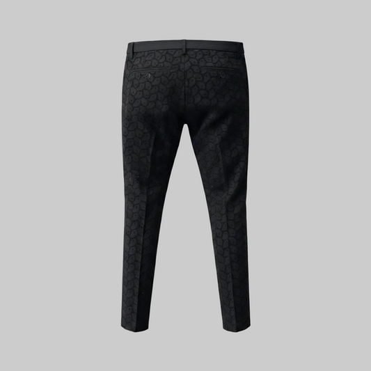 TRUE ROYAL Pantalone nero effetto pizzo