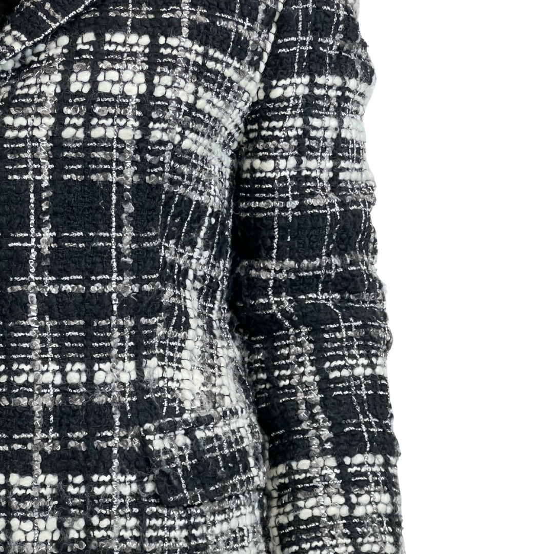 Tagliatore cappotto sfoderato nero e bianco check