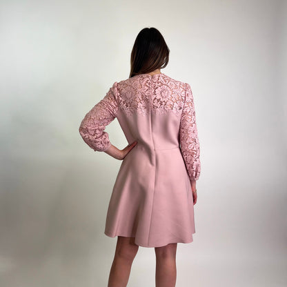 VALENTINO Abito rosa pallido con inserti in pizzo