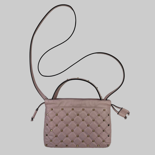 VALENTINO Borsa "Rockstud Spike" in pelle rosa chiaro