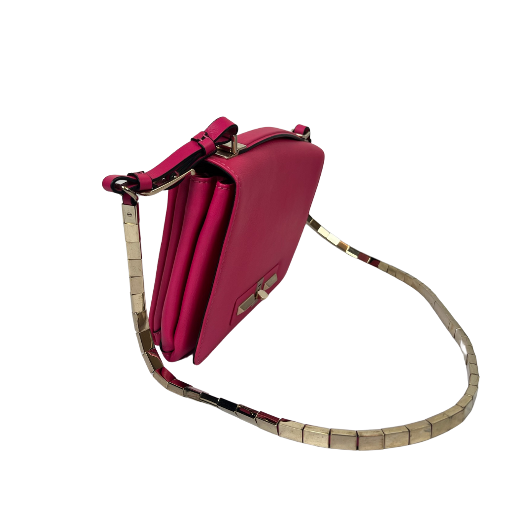VALENTINO Borsa quadrata in pelle rosa pink 