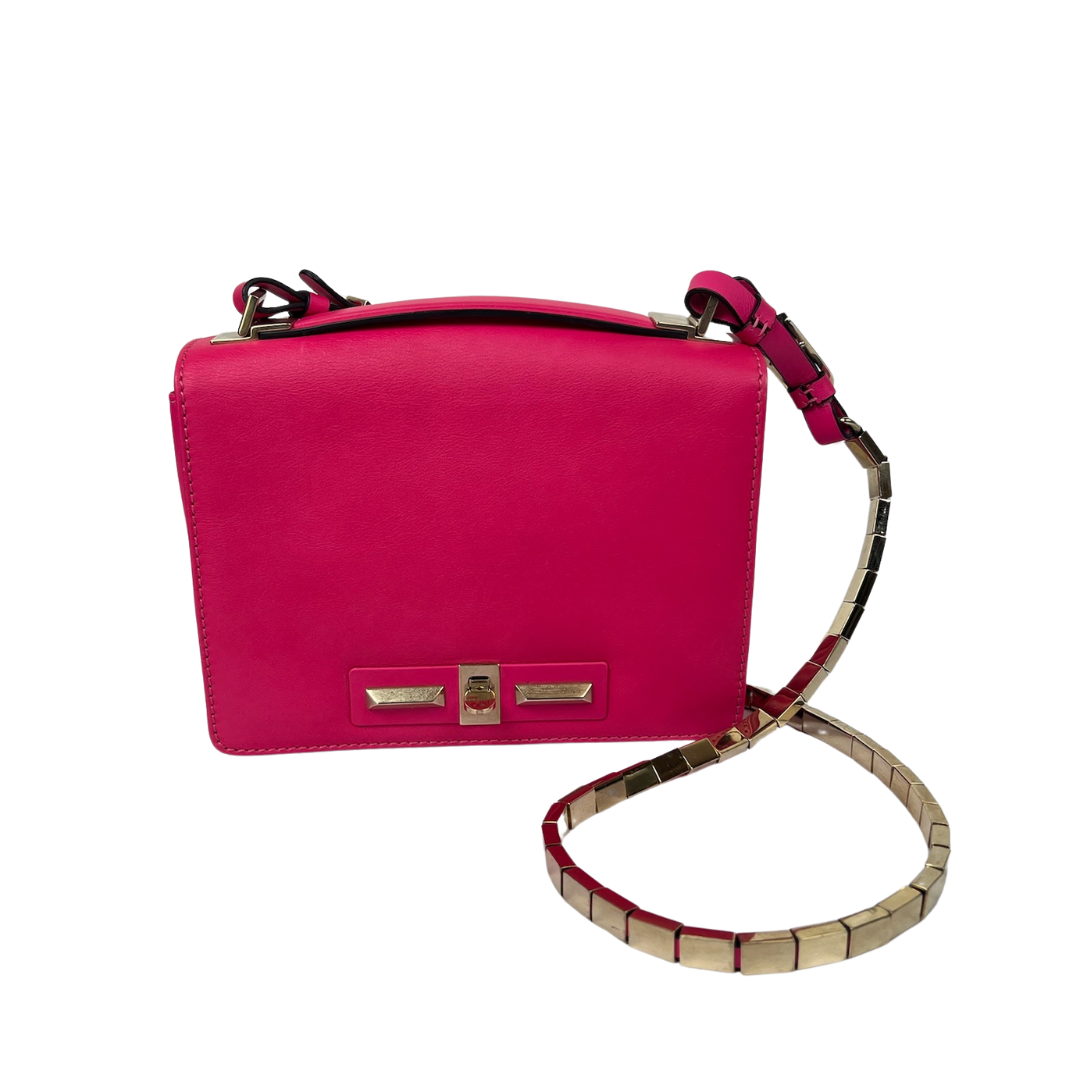 VALENTINO Borsa quadrata in pelle rosa pink 