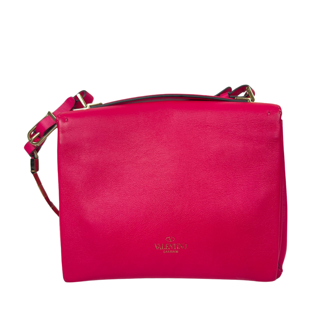 VALENTINO Borsa quadrata in pelle rosa pink 