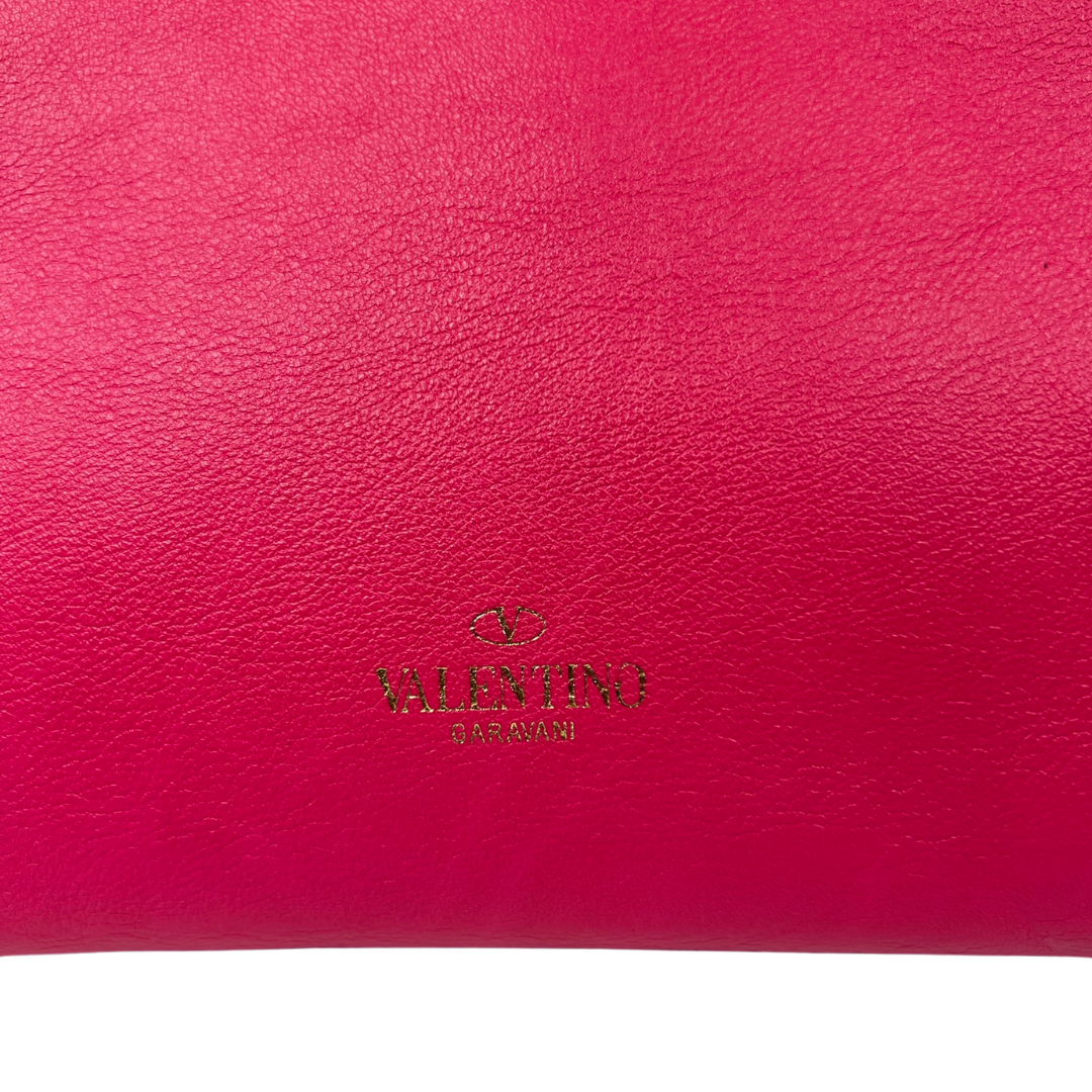 VALENTINO Borsa quadrata in pelle rosa pink 
