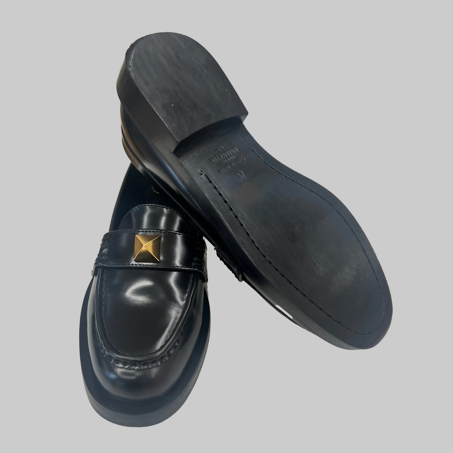 VALENTINO Mocassino nero Roman Stud