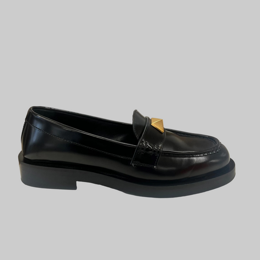 VALENTINO Mocassino nero Roman Stud