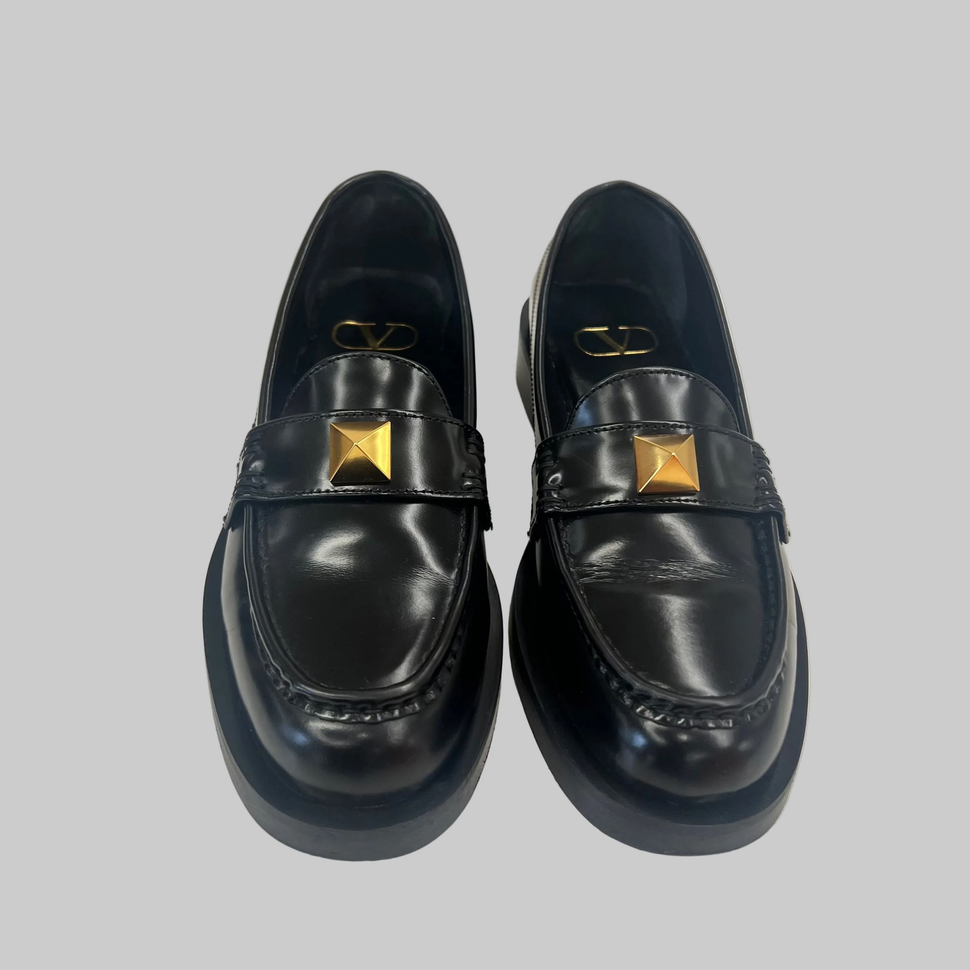 VALENTINO Mocassino nero Roman Stud