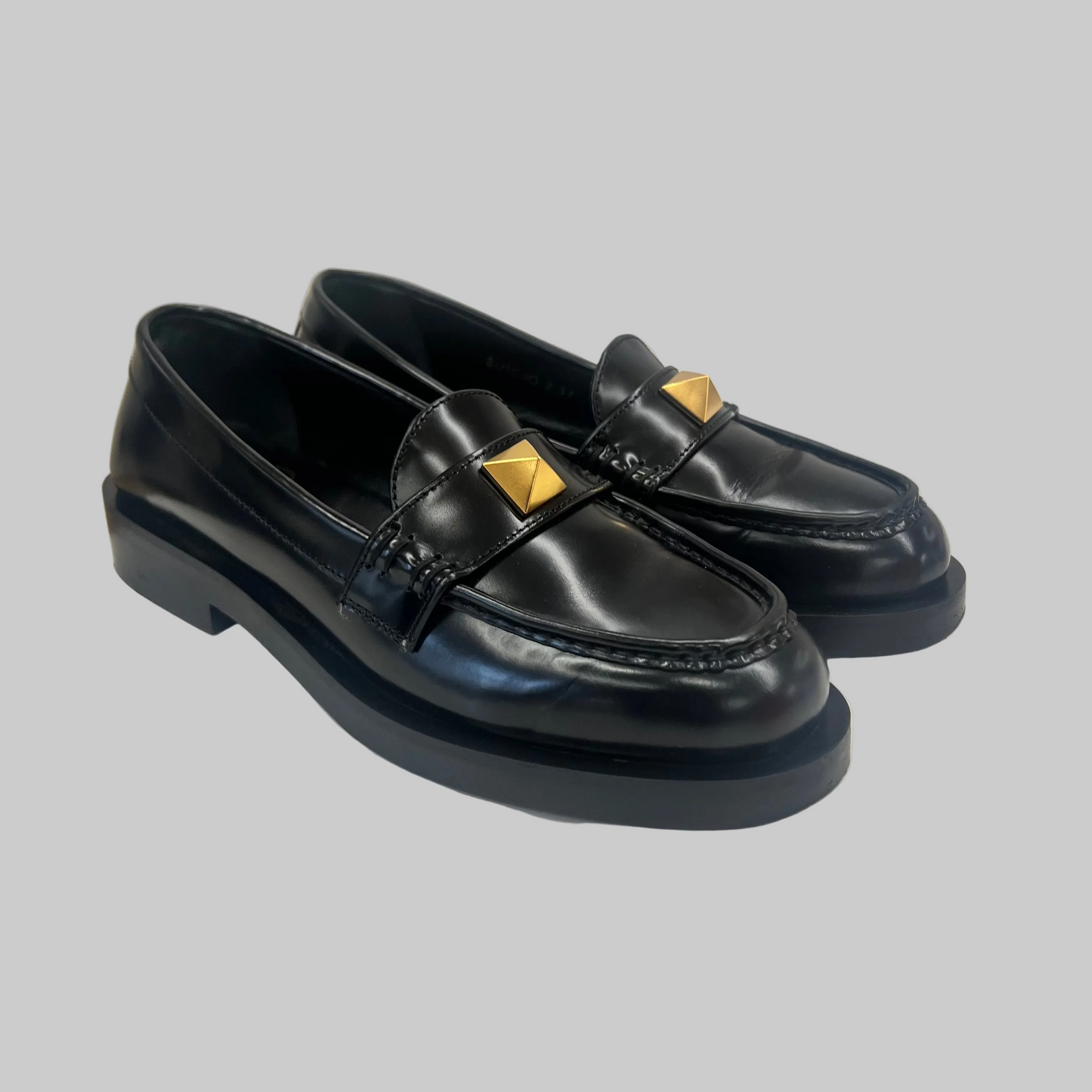  VALENTINO Mocassino nero Roman Stud