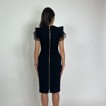 VERSACE Abito tubino nero tessuto strech con zip posteriore