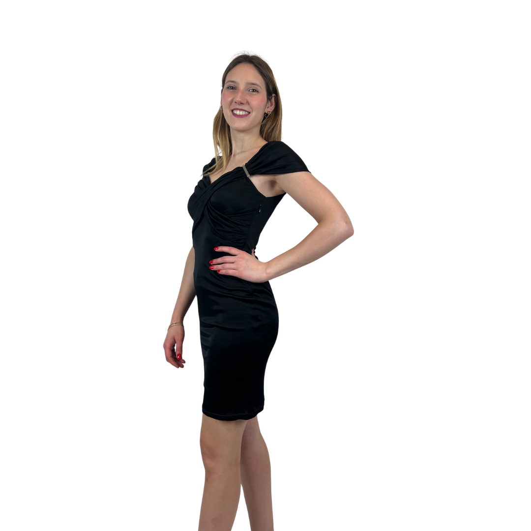 VERSACE COLLECTION Abito nero in jersey di viscosa