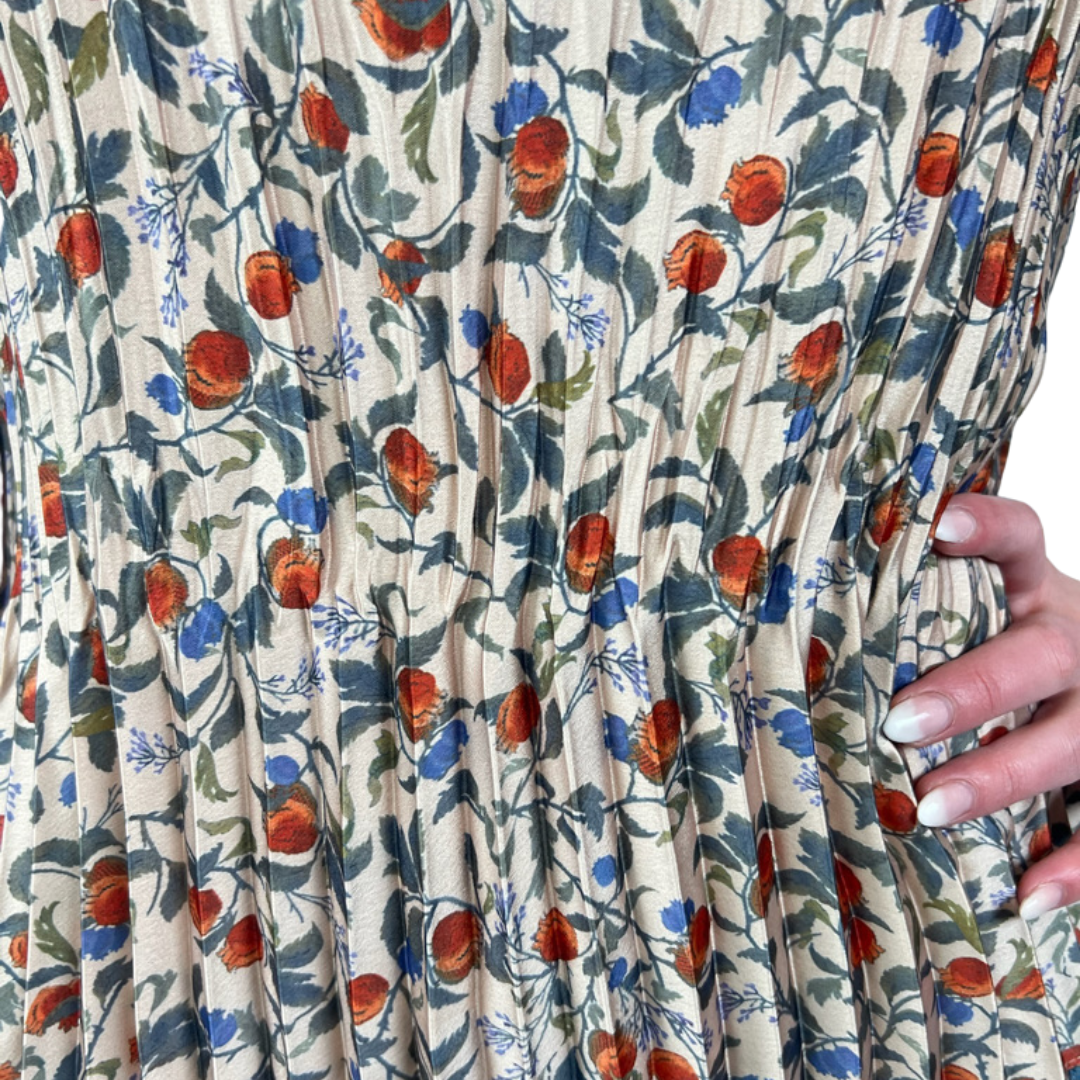 VINCE Camicia plissettata con stampa fiori e frutti