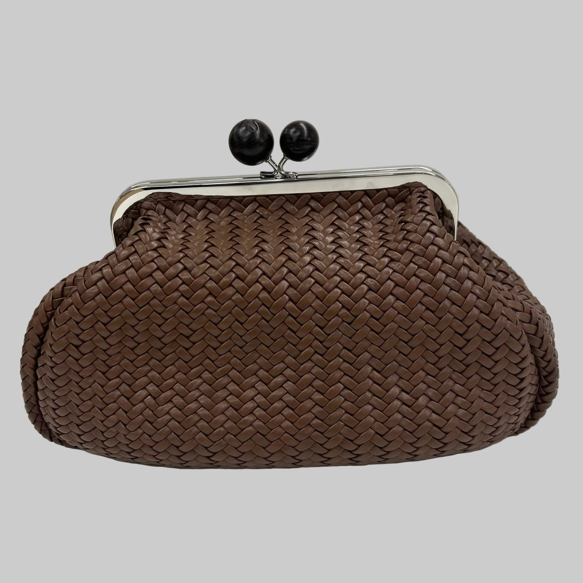 WEEKEND MAX MARA Borsa "Pasticcino" in pelle intrecciata color cioccolato