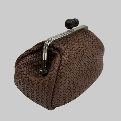 WEEKEND MAX MARA Borsa "Pasticcino" in pelle intrecciata color cioccolato