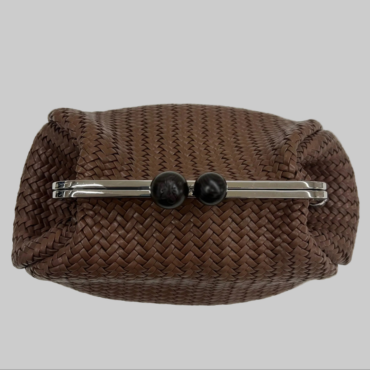 WEEKEND MAX MARA Borsa "Pasticcino" in pelle intrecciata color cioccolato