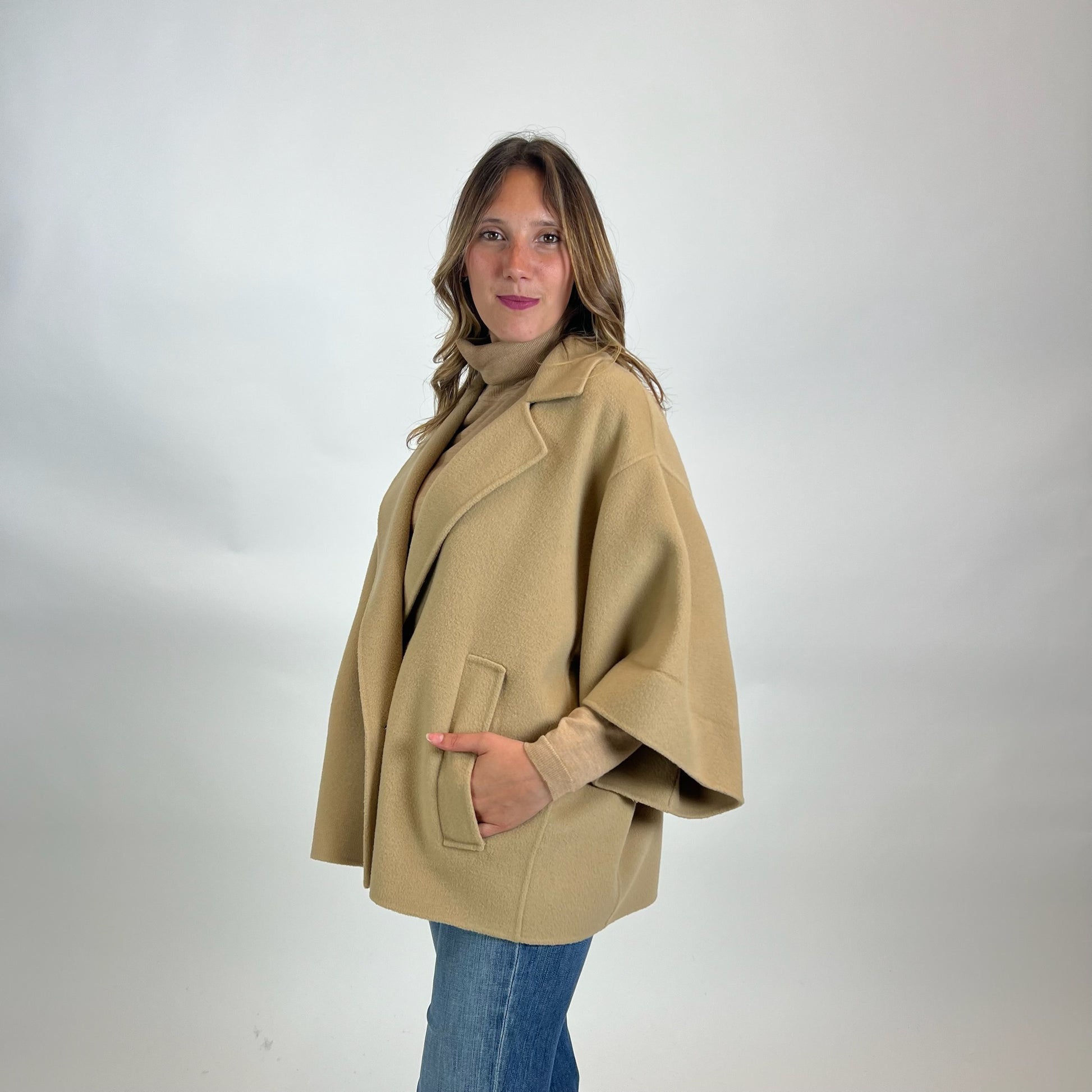 WEEKEND MAX MARA Giacca mantella color cammello