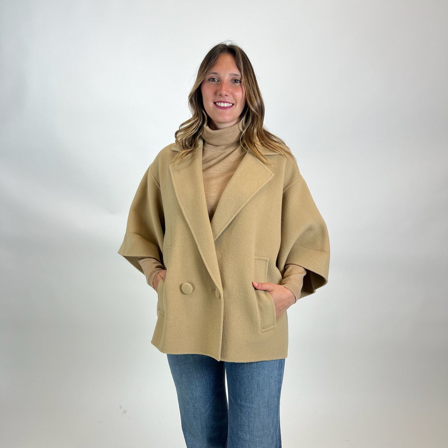 WEEKEND MAX MARA Giacca mantella color cammello