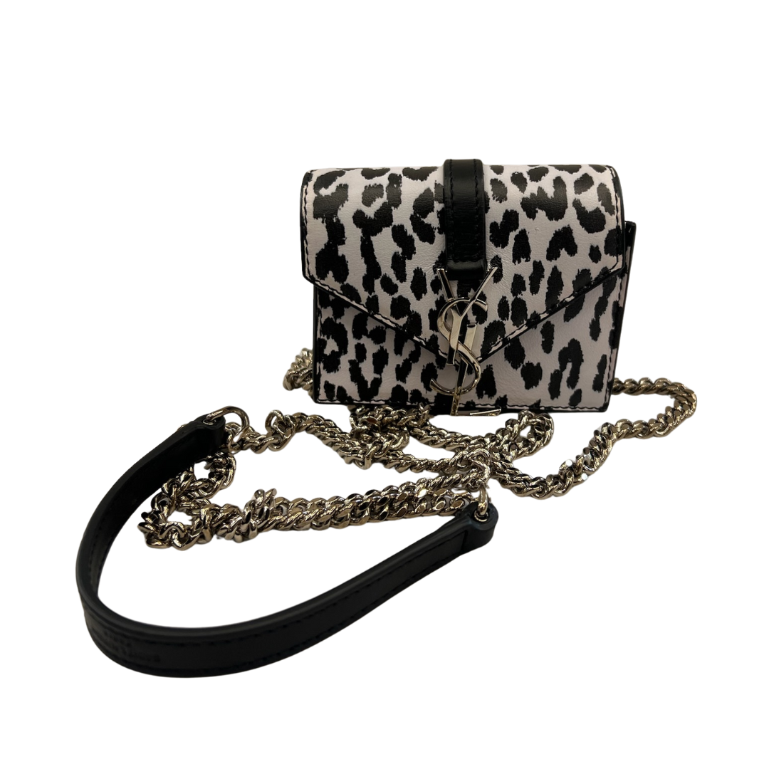 YSL Borsa Cassandra Micro in pelle leopard animalier
