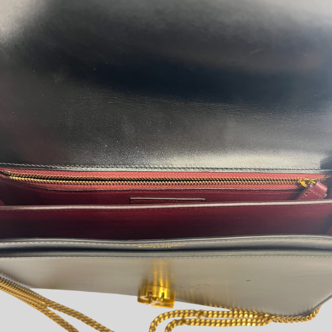 YVES SAINT LAURENT Borsa in pelle nera Cassandra