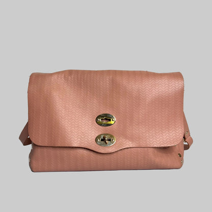 ZANELLATO Borsa Postina in pelle tramata rosa