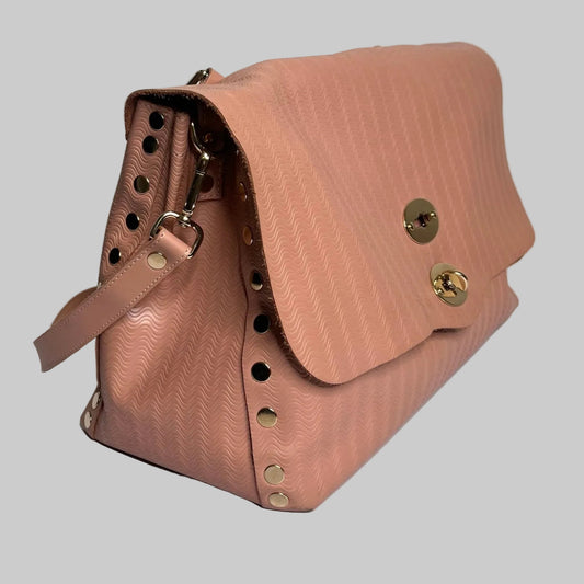 ZANELLATO Borsa Postina in pelle tramata rosa