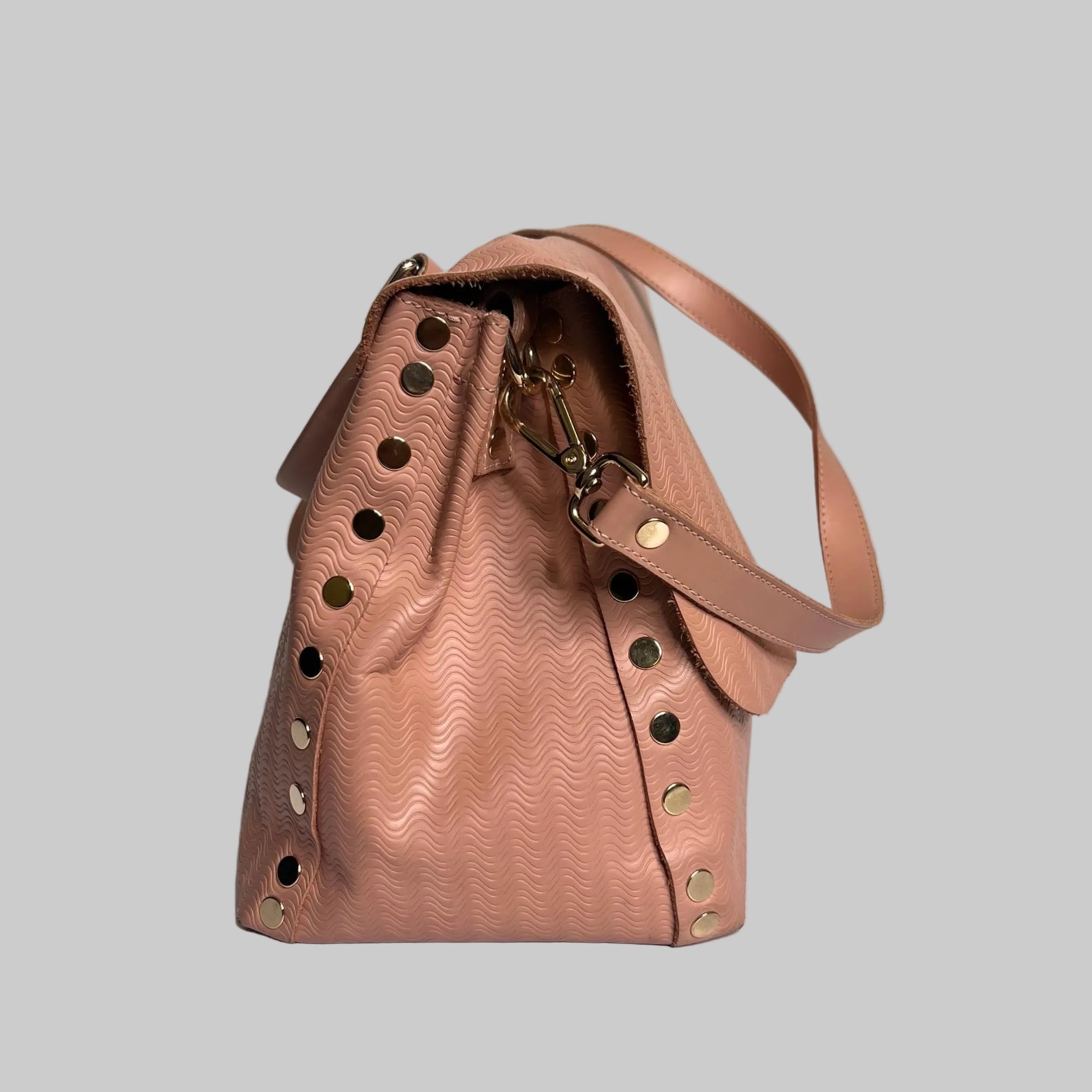 ZANELLATO Borsa Postina in pelle tramata rosa
