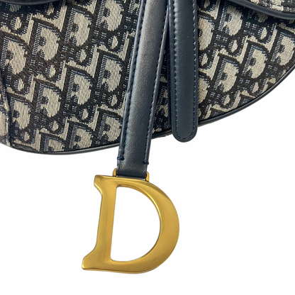Christian Dior Saddle bag jacquard blu