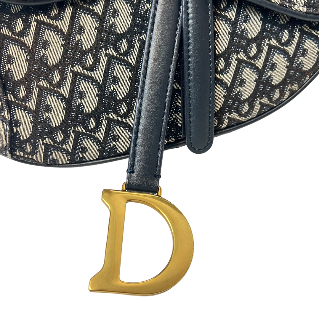 Christian Dior Saddle bag jacquard blu