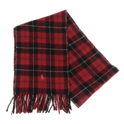 SCIARPA POLO RALPH LAUREN CHECK ROSSO SCURO E NERO
