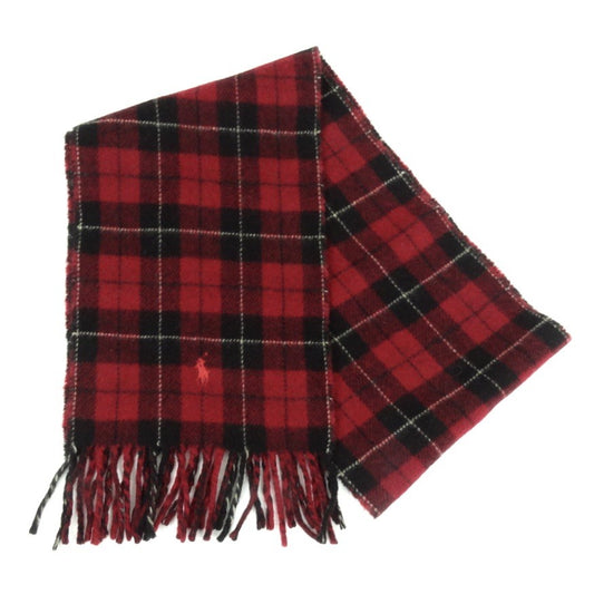 SCIARPA POLO RALPH LAUREN CHECK ROSSO SCURO E NERO