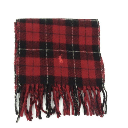 SCIARPA POLO RALPH LAUREN CHECK ROSSO SCURO E NERO