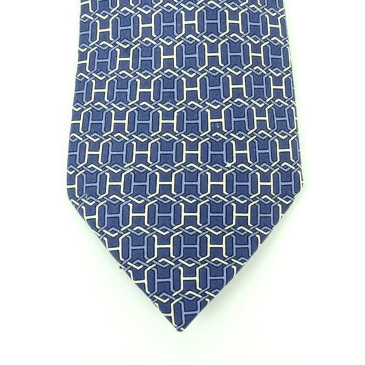 Cravatta Hermes azzurra e bianca