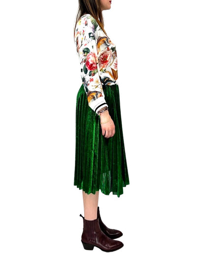 Shirtaporter Casacca fiori e pesci - Le Show Room Paris Gonna plissettata verde metalizzato