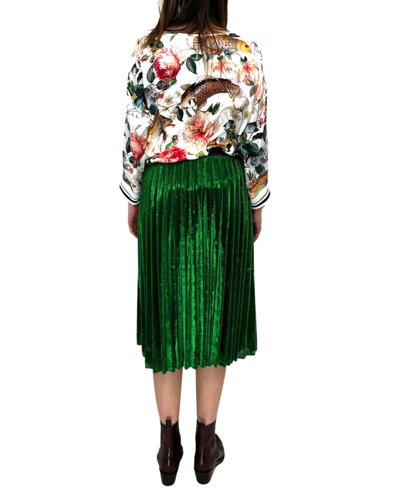 Shirtaporter Casacca fiori e pesci - Le Show Room Paris Gonna plissettata verde metalizzato